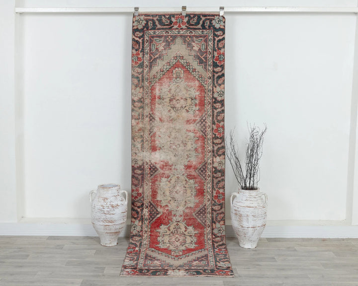 Multicolor Turkish Oushak Rug 2'9" x 9' Hand-Knotted