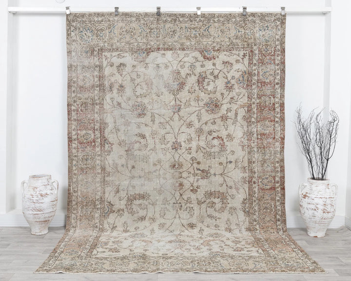 Multicolor Turkish Oushak Rug 6'10" x 9'11" Hand-Knotted | No. VR66192