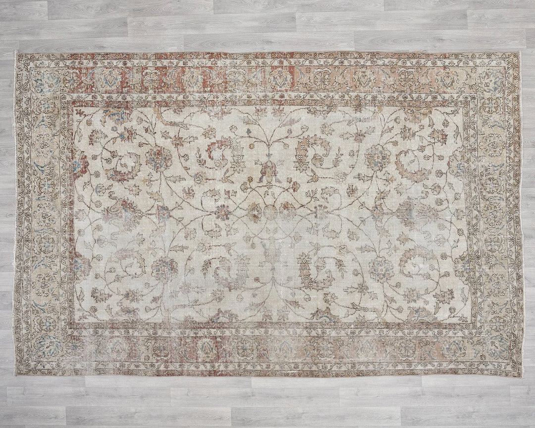 Multicolor Turkish Oushak Rug 6'10" x 9'11" Hand-Knotted | No. VR66192