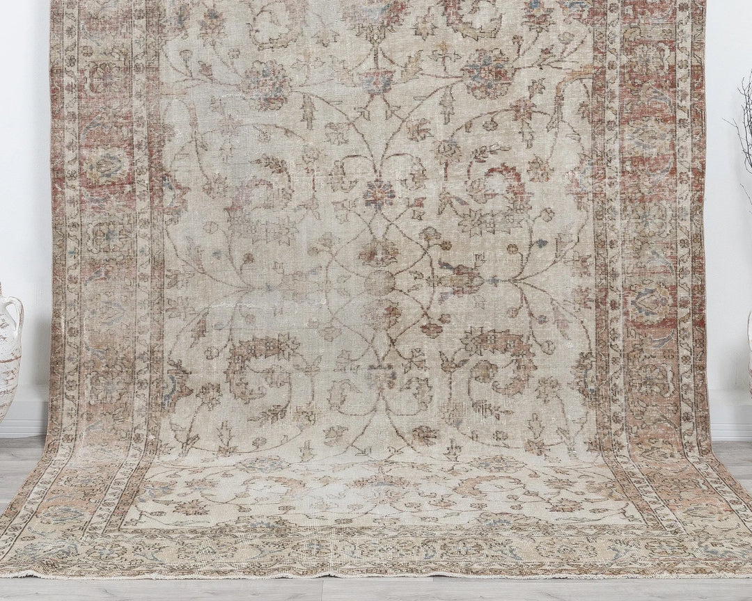 Multicolor Turkish Oushak Rug 6'10" x 9'11" Hand-Knotted | No. VR66192