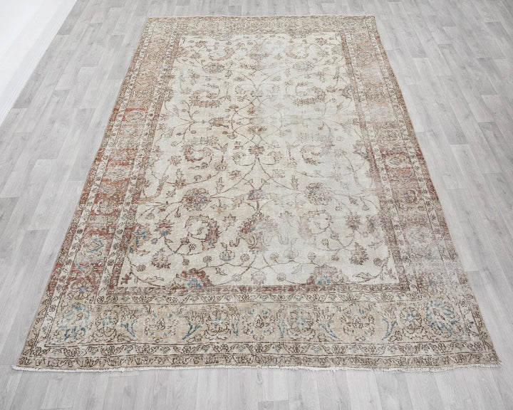 Multicolor Turkish Oushak Rug 6'10" x 9'11" Hand-Knotted | No. VR66192