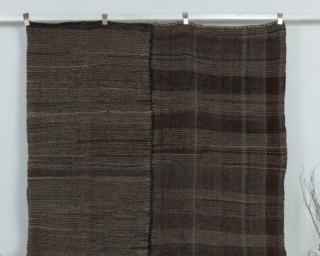 Brown Turkish Kilim Rug 6' 3" x 10' 7" Flat-Weave view