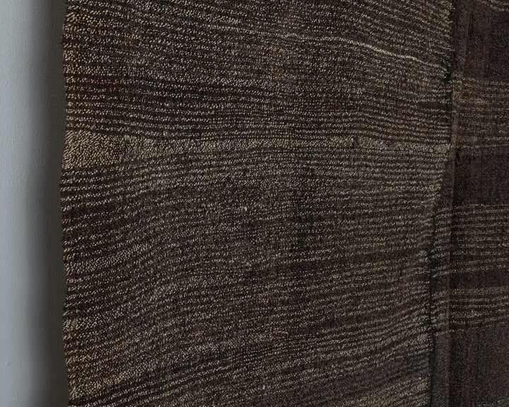 Brown Turkish Kilim Rug 6' 3" x 10' 7" Flat-Weave close-up