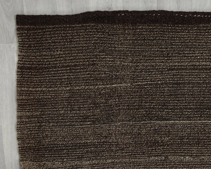 Brown Turkish Kilim Rug 6' 3" x 10' 7" Flat-Weave border