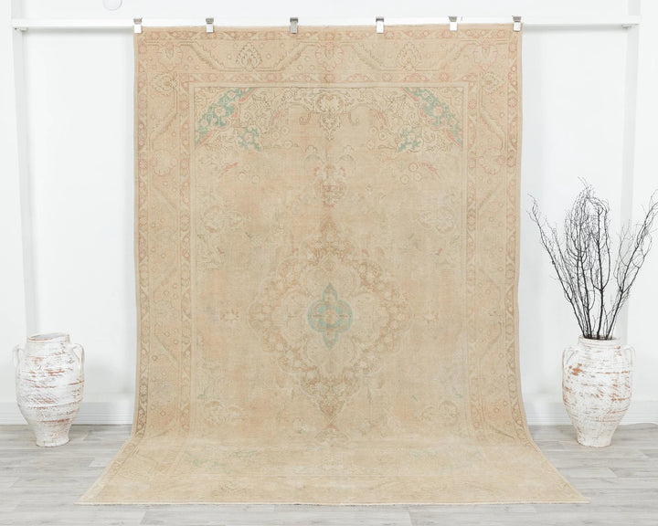 Multicolor Turkish Oushak Rug 6' 5" x 9' 7" Hand-Knotted | No. VR66306