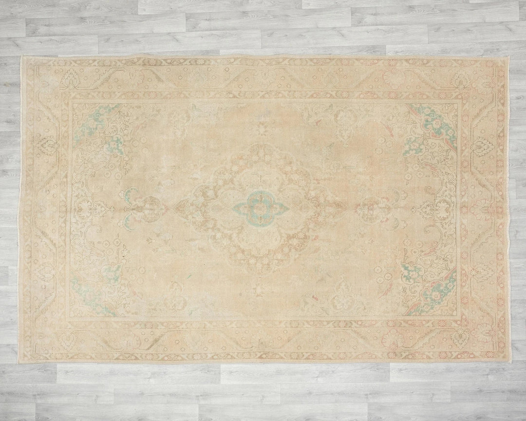 Multicolor Turkish Oushak Rug 6' 5" x 9' 7" Hand-Knotted | No. VR66306