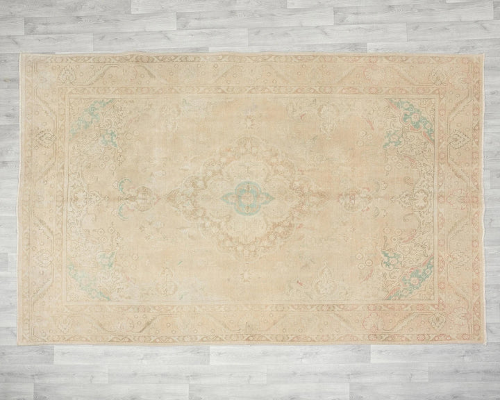 Multicolor Turkish Oushak Rug 6' 5" x 9' 7" Hand-Knotted | No. VR66306
