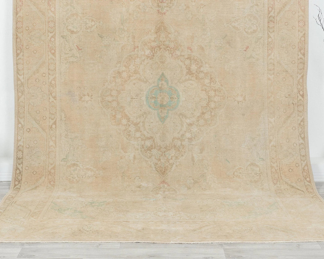 Multicolor Turkish Oushak Rug 6' 5" x 9' 7" Hand-Knotted | No. VR66306