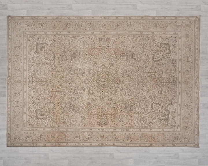 Beige Turkish Oushak Rug 9' 4" x 12' 8" Hand-Knotted | No. VR66343