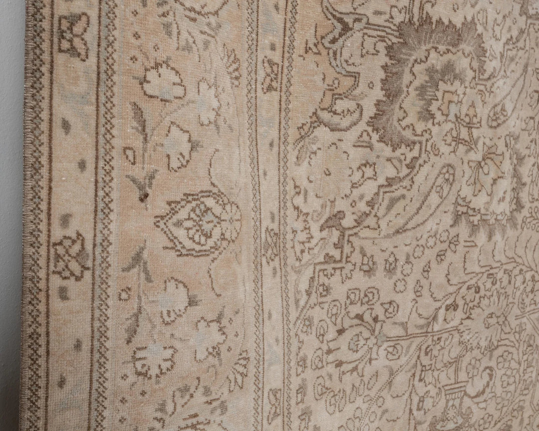 Beige Turkish Oushak Rug 9' 4" x 12' 8" Hand-Knotted | No. VR66343