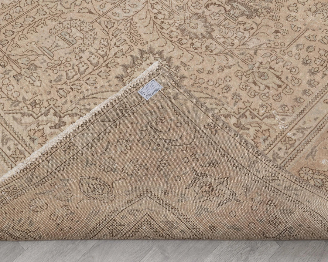 Beige Turkish Oushak Rug 9' 4" x 12' 8" Hand-Knotted | No. VR66343
