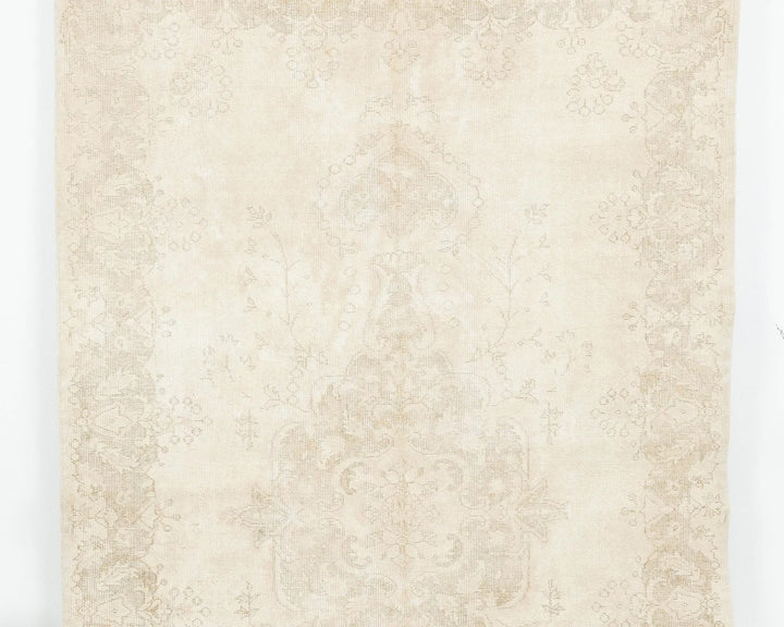 Beige Turkish Oushak Rug 5'10" x 9'4" Hand-Knotted | No. VR66345