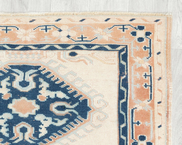 Multicolor Turkish Oushak Rug 3' 1" x 4' 4" Hand-Knotted | No. VR66475
