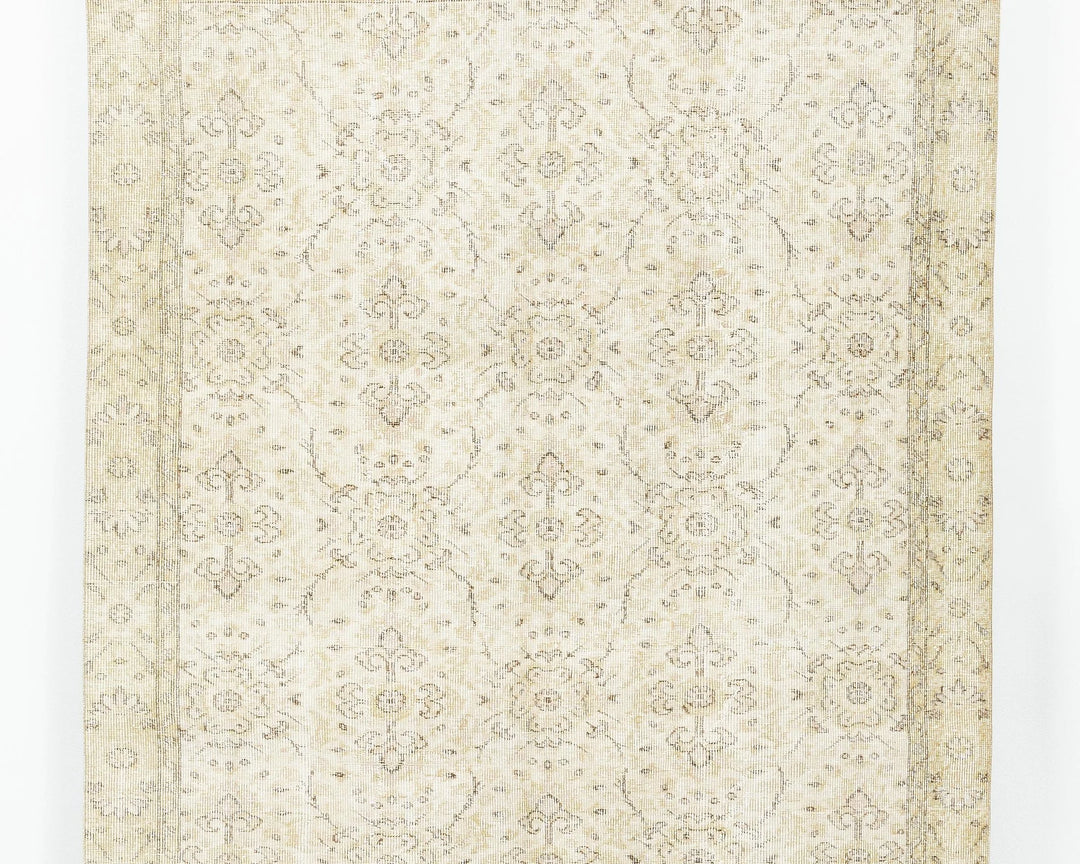 Beige Turkish Oushak Rug 5' 2" x 8' 8" Hand-Knotted | No. VR66783