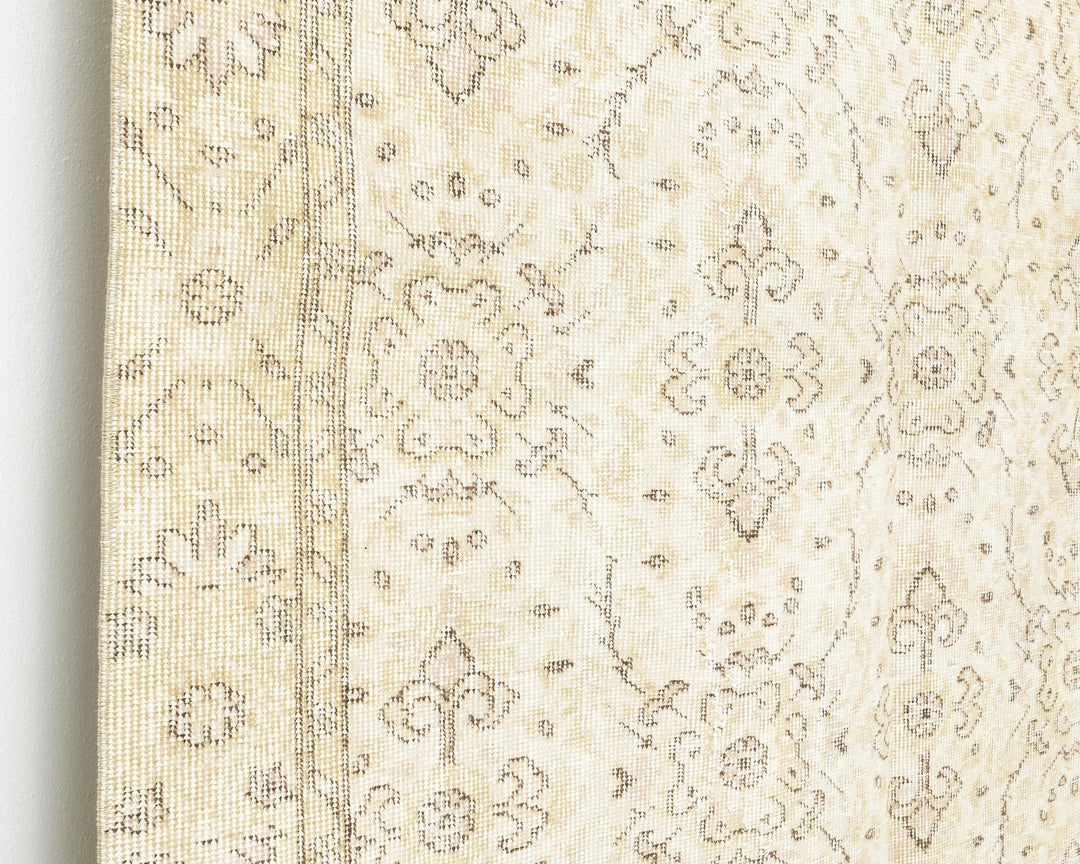 Beige Turkish Oushak Rug 5' 2" x 8' 8" Hand-Knotted | No. VR66783