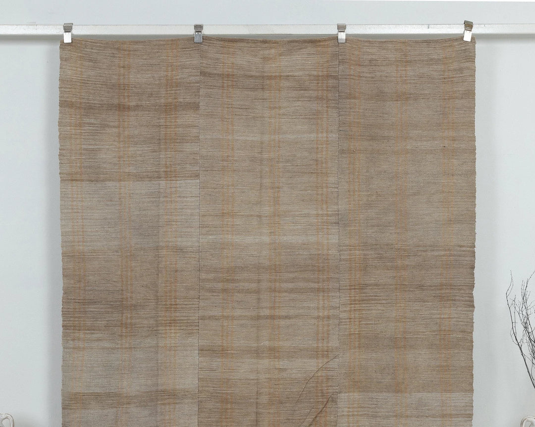 Beige Turkish Kilim Rug 6' x 9' Flat-Weave view