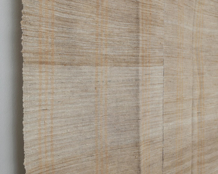 Beige Turkish Kilim Rug 6' x 9' Flat-Weave close-up