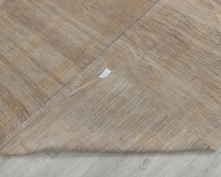 Beige Turkish Kilim Rug 6' x 9' Flat-Weave texture