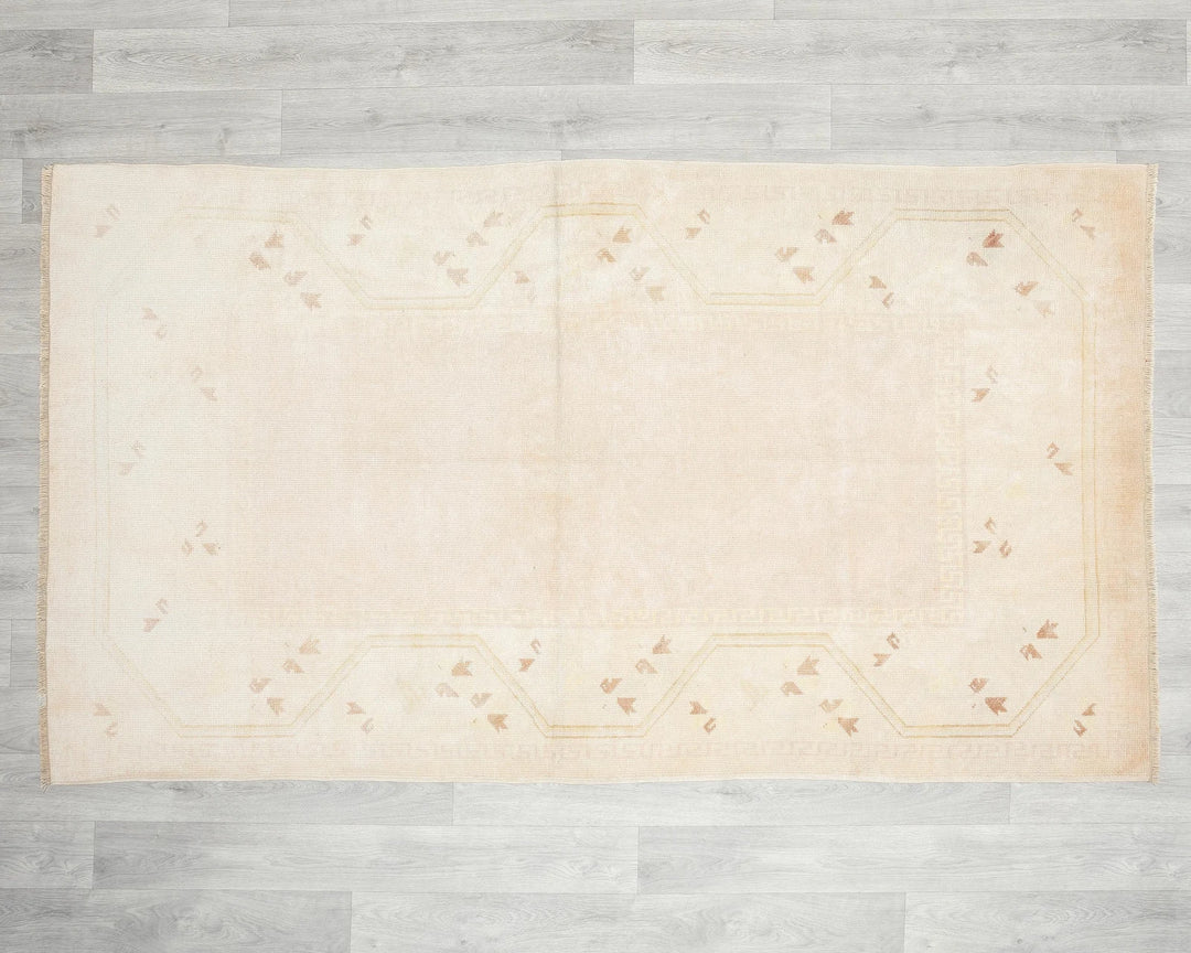 Beige Oushak Rug 3' 9" x 6' 7" | No. VR67012