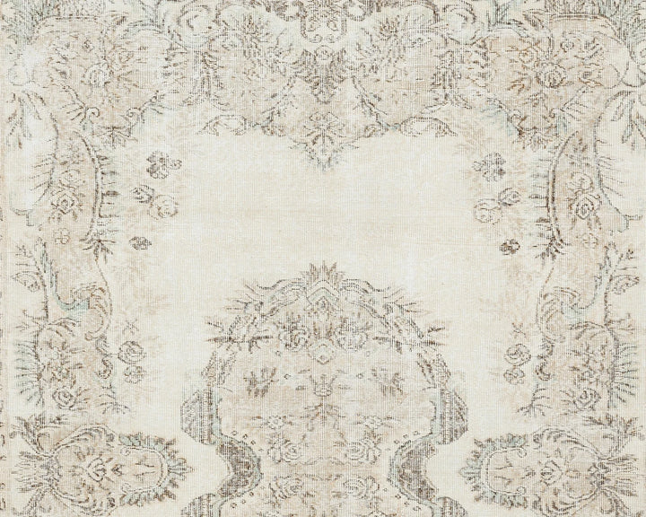 Beige Turkish Oushak Rug 9'4" x 6'5" Hand-Knotted | No. VR67062