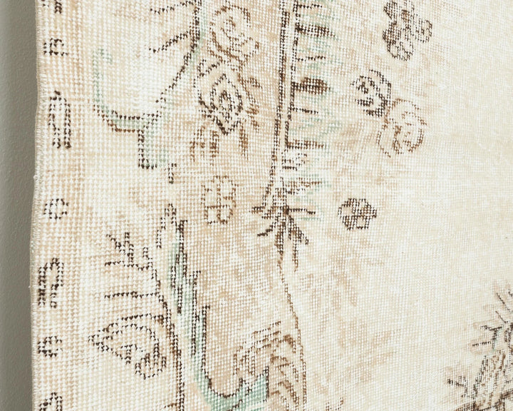 Beige Turkish Oushak Rug 9'4" x 6'5" Hand-Knotted | No. VR67062