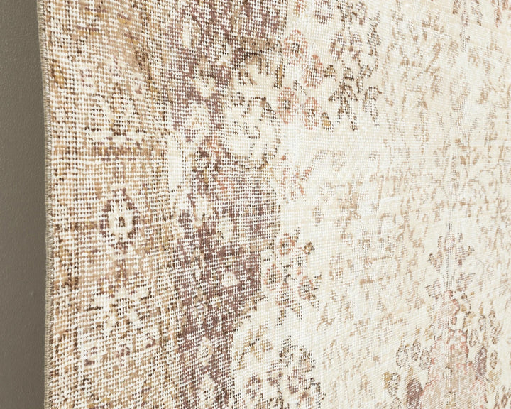 Beige Turkish Oushak Rug 6' 5" x 10' 8" Hand-Knotted | No. VR67063