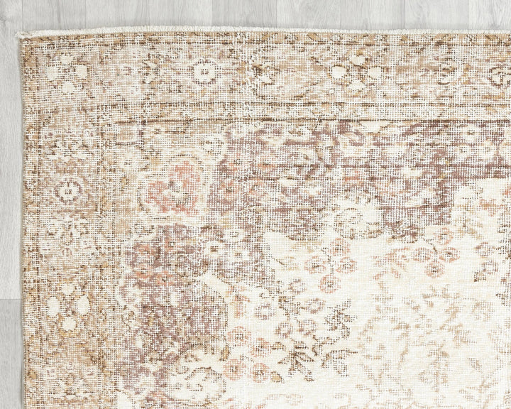 Beige Turkish Oushak Rug 6' 5" x 10' 8" Hand-Knotted | No. VR67063
