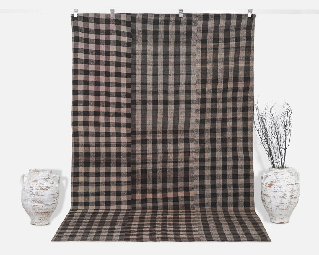 Brown Turkish Kilim Rug 6' x 9' 7" Flat-Weave | No. VR67127