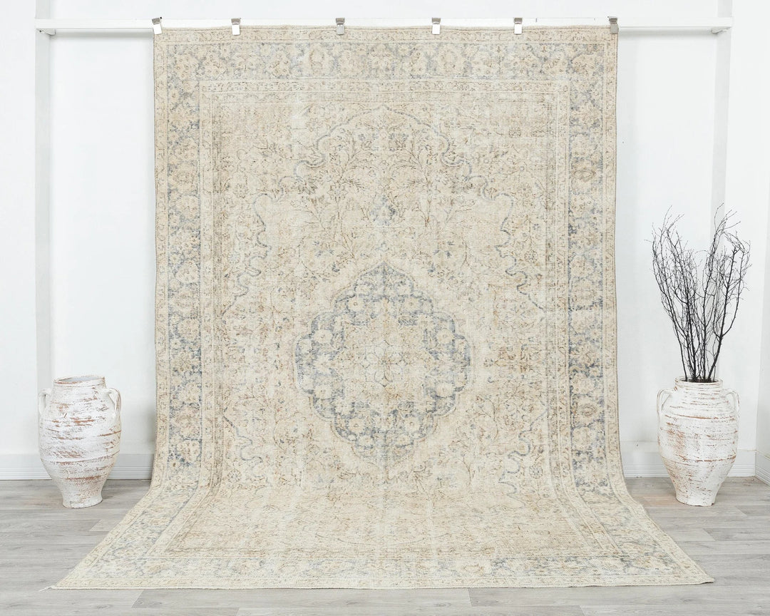 Multicolor Turkish Oushak Rug 6'9" x 9'11" Hand-Knotted | No. VR67169