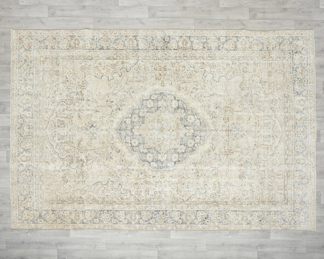 Multicolor Turkish Oushak Rug 6'9" x 9'11" Hand-Knotted | No. VR67169
