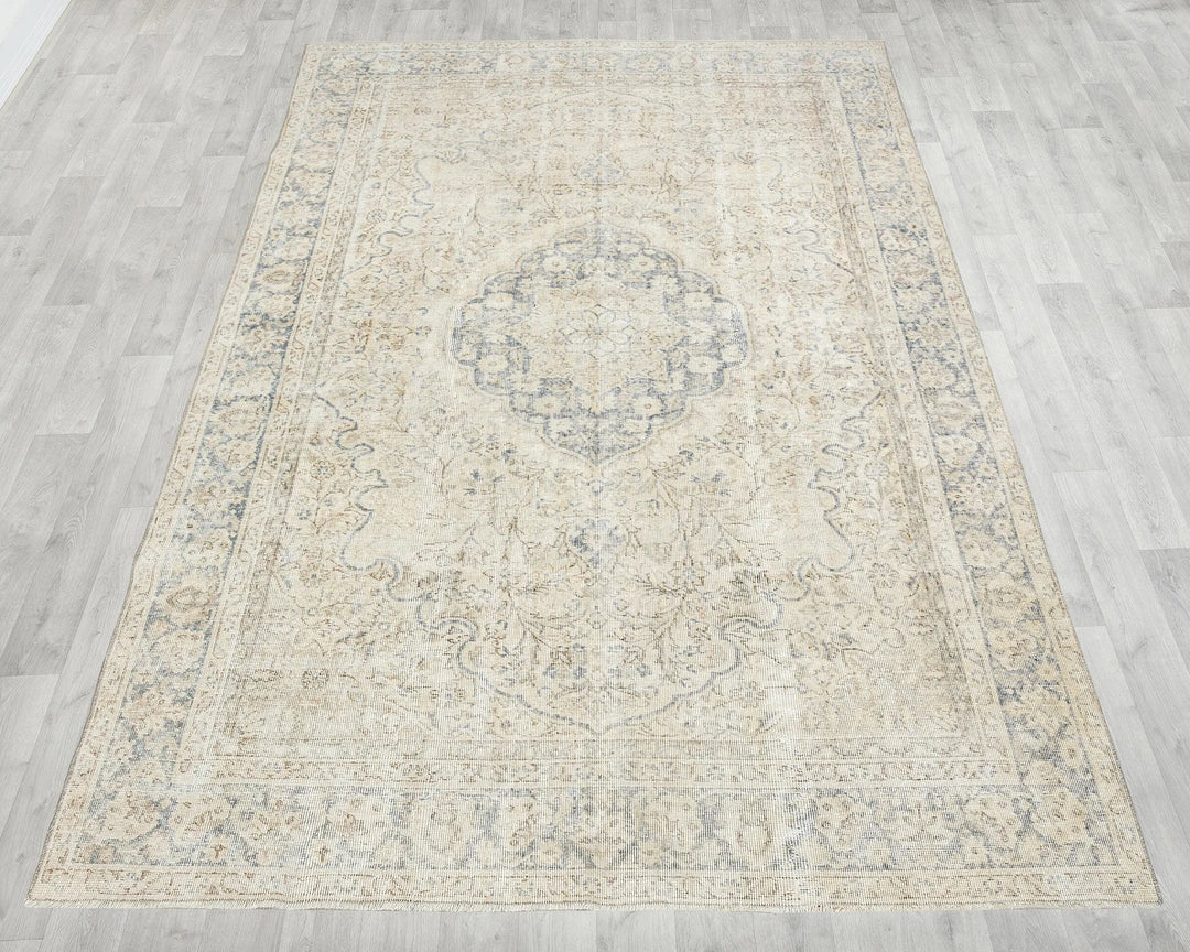 Multicolor Turkish Oushak Rug 6'9" x 9'11" Hand-Knotted | No. VR67169