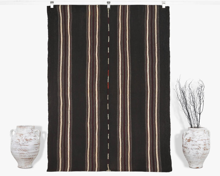 Brown Turkish Kilim Rug 4' 10" x 6' 7" Flat-Weave | No. VR67230