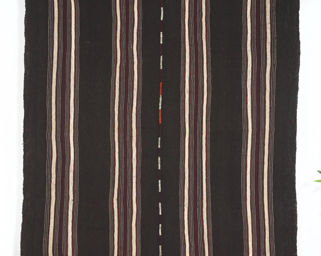 Brown Turkish Kilim Rug 4' 10" x 6' 7" Flat-Weave | No. VR67230