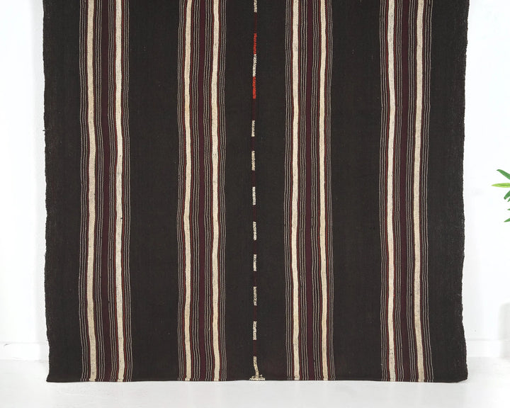Brown Turkish Kilim Rug 4' 10" x 6' 7" Flat-Weave | No. VR67230