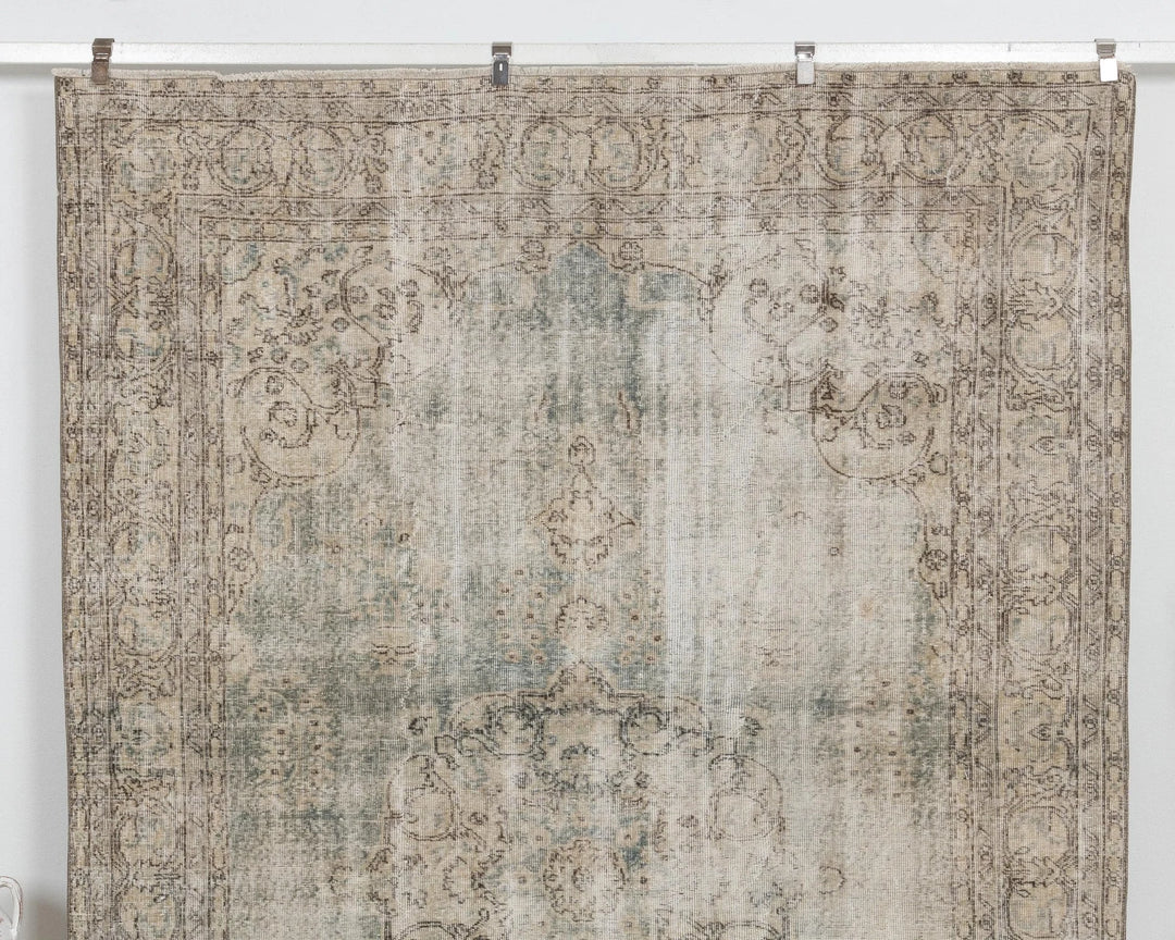 Blue Turkish Oushak Rug 6' 11" x 10' 10" Hand-Knotted | No. VR67308