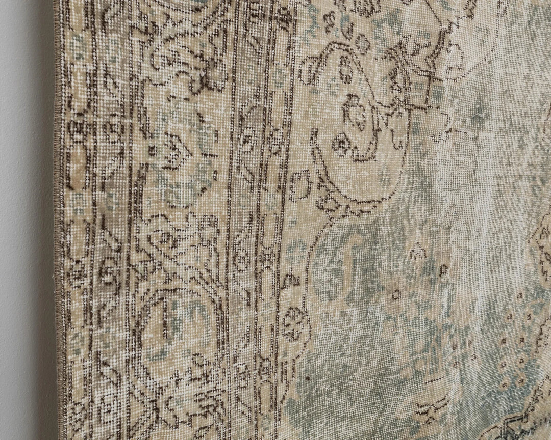Blue Turkish Oushak Rug 6' 11" x 10' 10" Hand-Knotted | No. VR67308