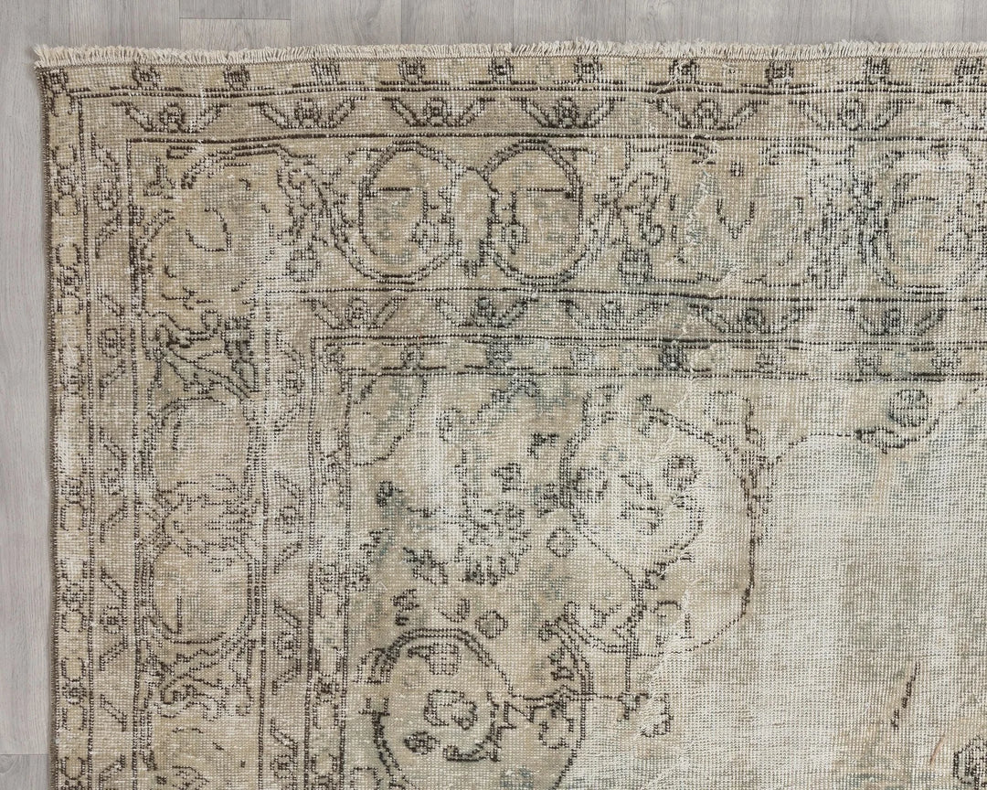 Blue Turkish Oushak Rug 6' 11" x 10' 10" Hand-Knotted | No. VR67308