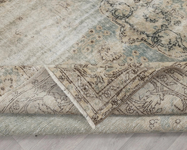 Blue Turkish Oushak Rug 6' 11" x 10' 10" Hand-Knotted | No. VR67308