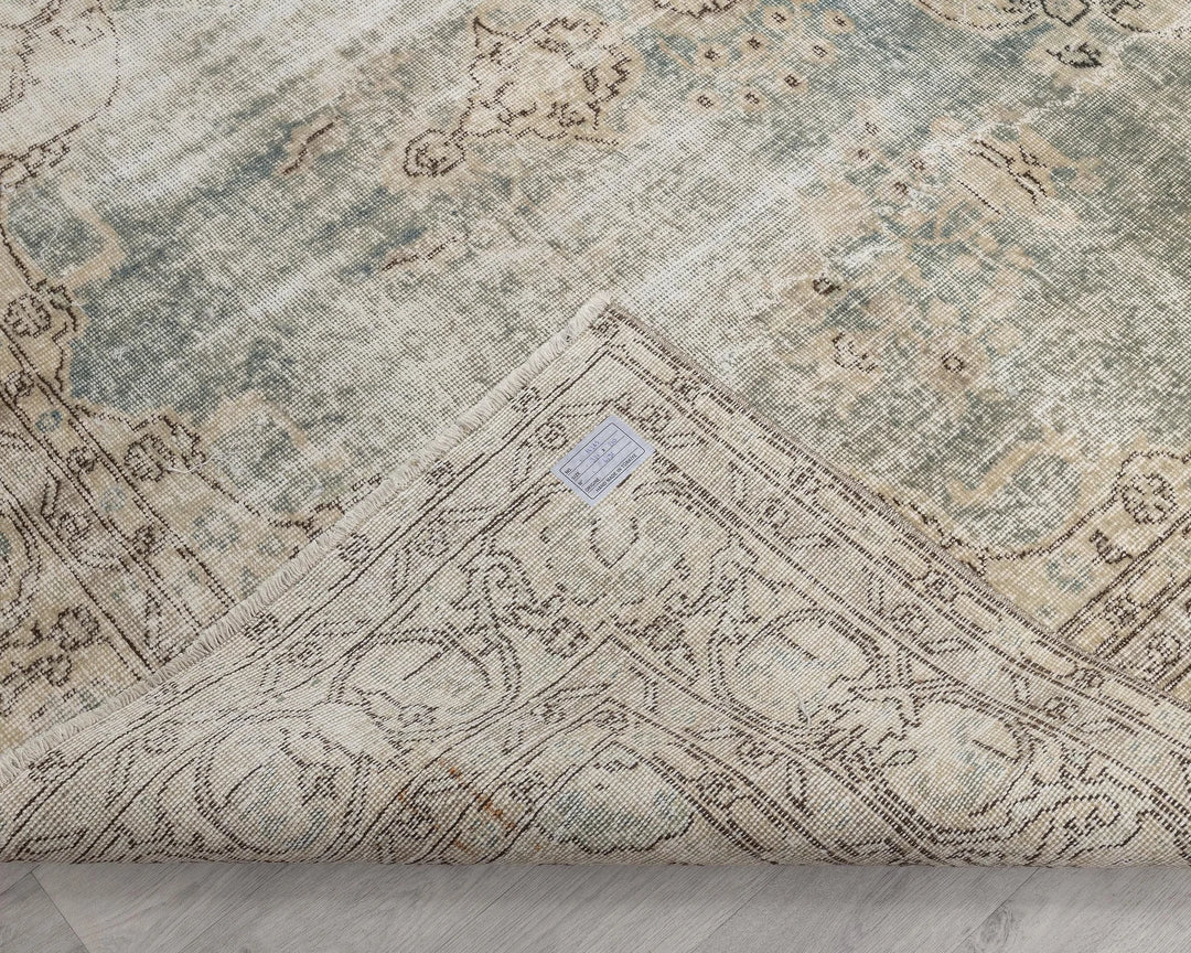 Blue Turkish Oushak Rug 6' 11" x 10' 10" Hand-Knotted | No. VR67308