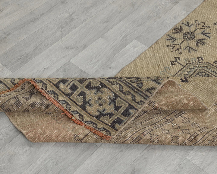 Blue Turkish Oushak Rug 2'7" x 10'10" Hand-Knotted field