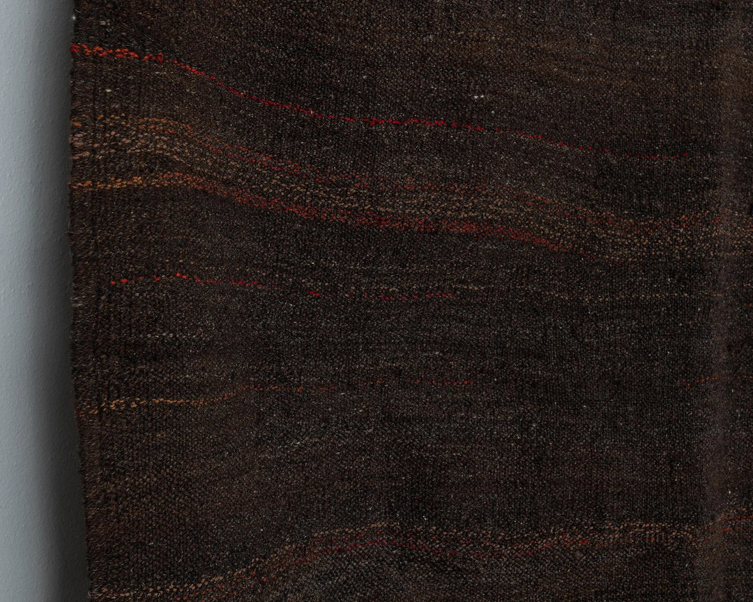 Brown Turkish Kilim Rug 8' 10" x 11' 10" Flat-Weave close-up