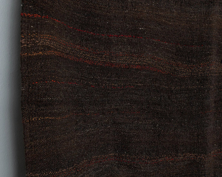 Brown Turkish Kilim Rug 8' 10" x 11' 10" Flat-Weave close-up