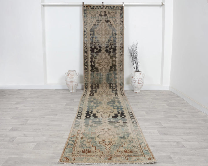 Multicolor Turkish Oushak Rug 3' 5" x 14' 6" Hand-Knotted | No. VR67646