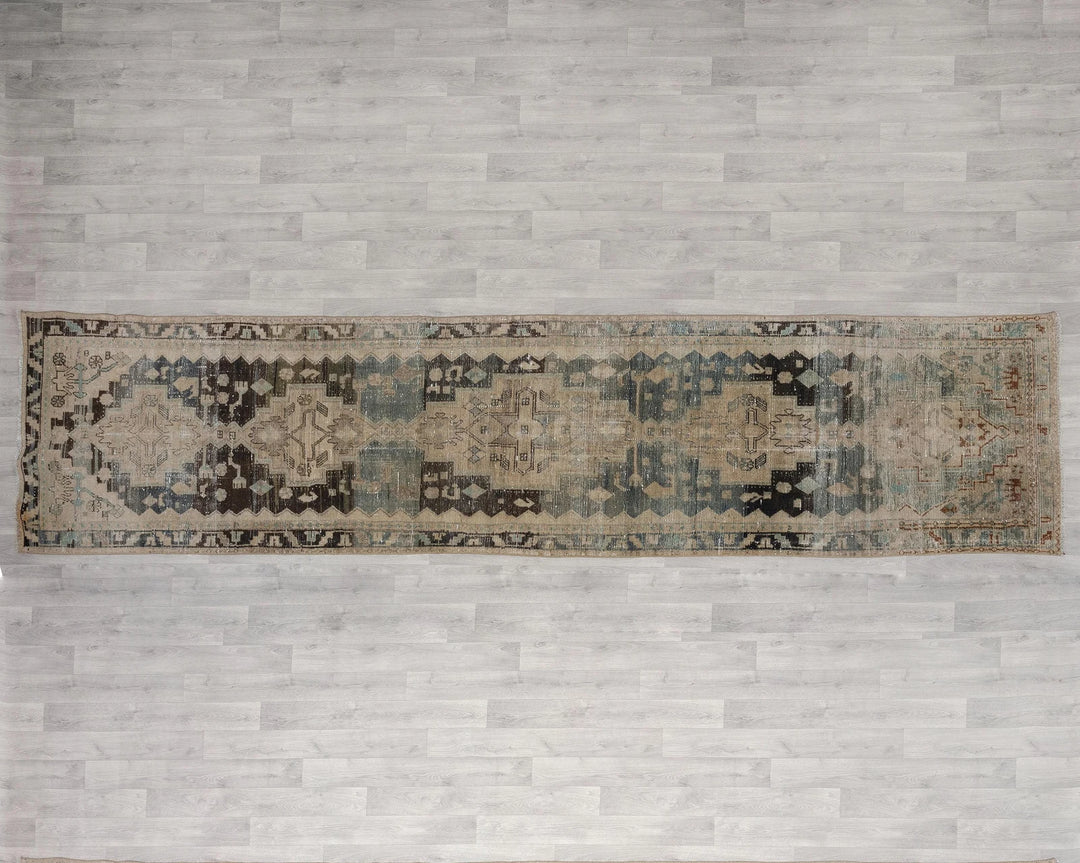 Multicolor Turkish Oushak Rug 3' 5" x 14' 6" Hand-Knotted | No. VR67646