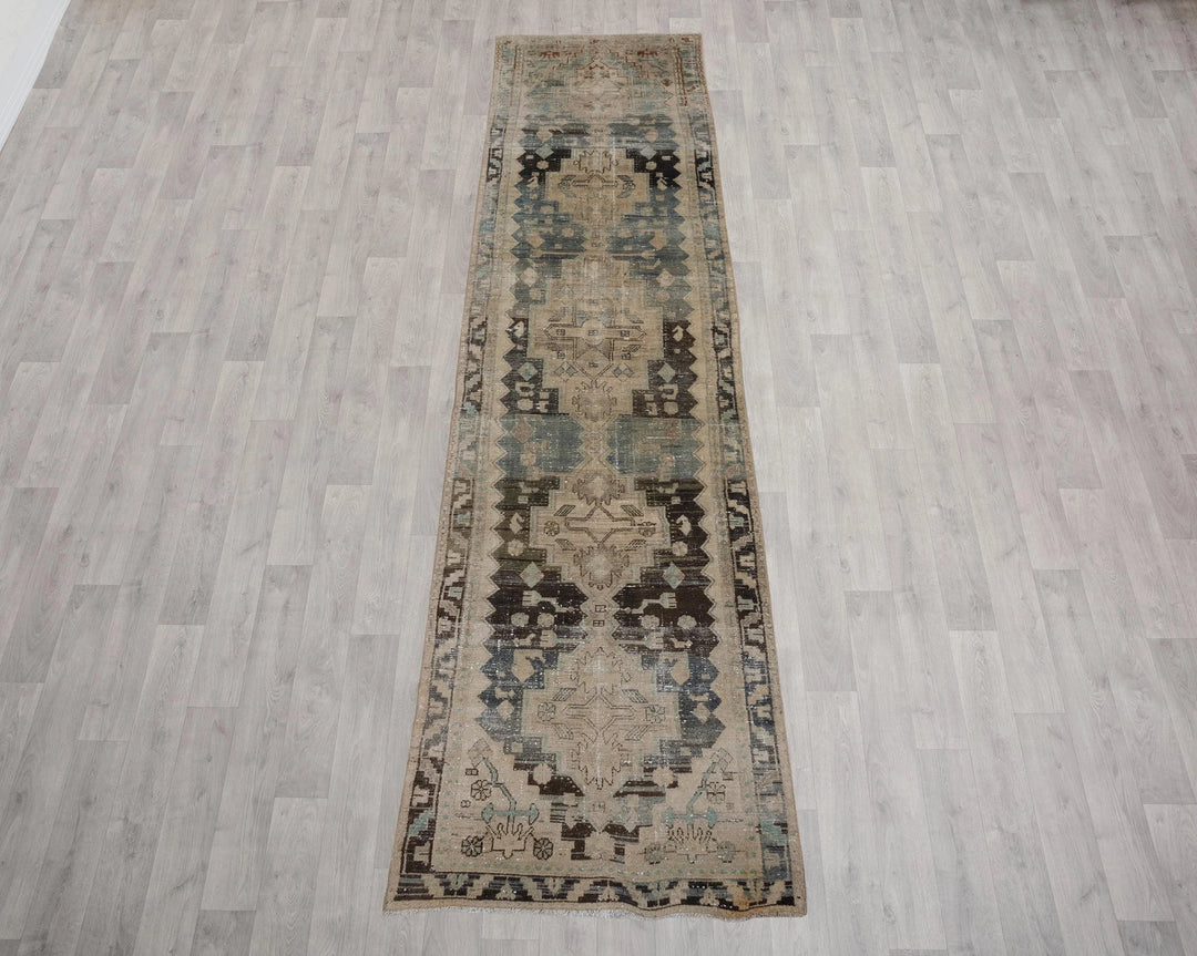 Multicolor Turkish Oushak Rug 3' 5" x 14' 6" Hand-Knotted | No. VR67646