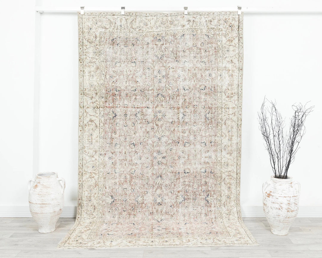 Multicolor Turkish Oushak Rug 5'6" x 8'7" Hand-Knotted | No. VR67837