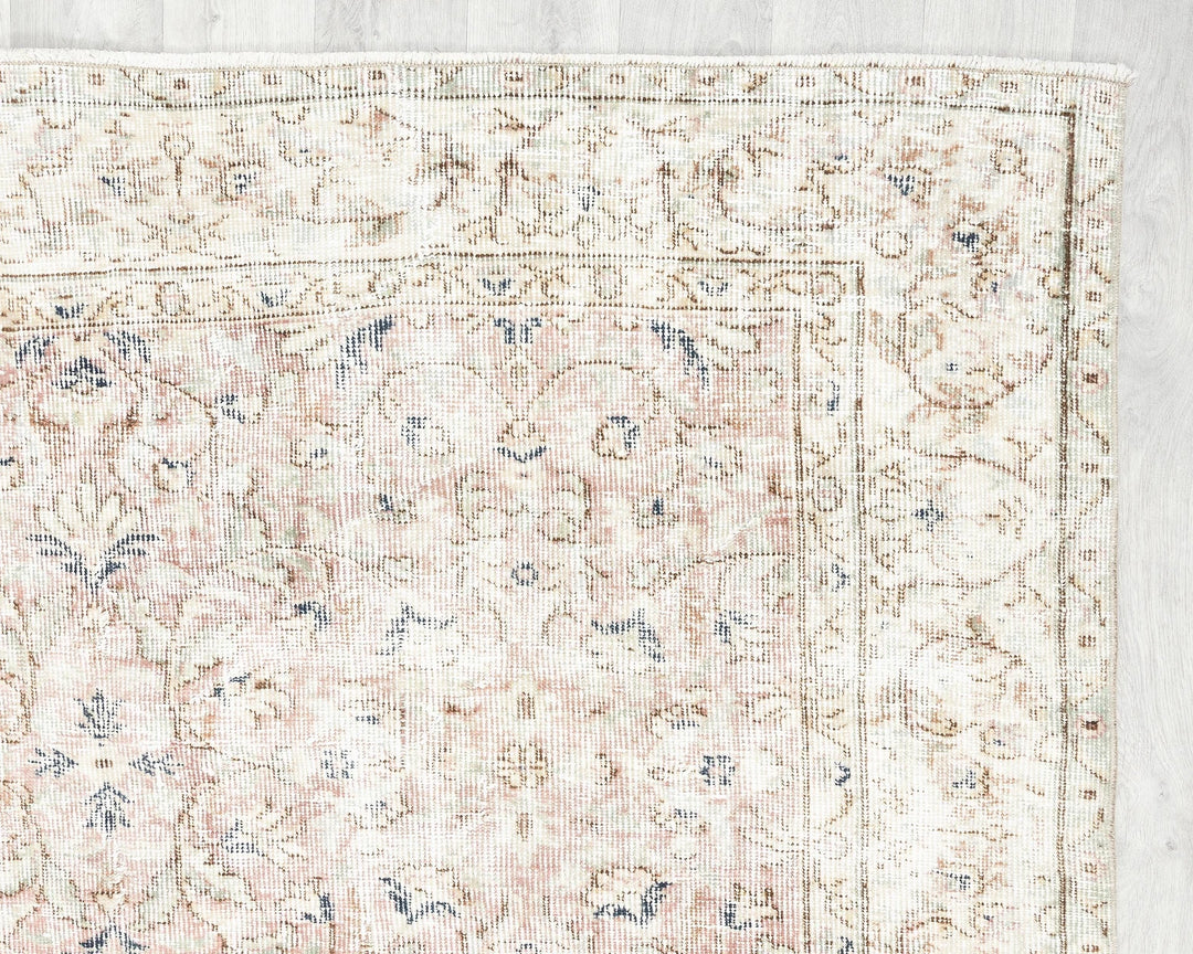 Multicolor Turkish Oushak Rug 5'6" x 8'7" Hand-Knotted | No. VR67837