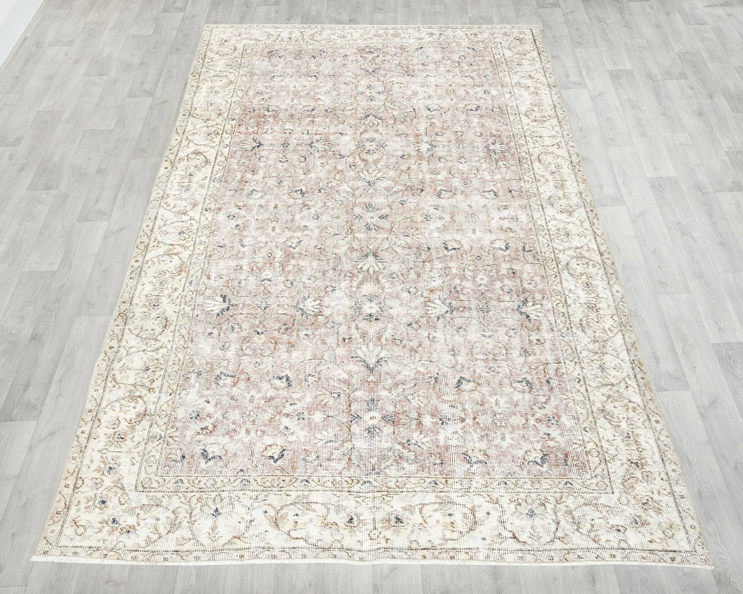Multicolor Turkish Oushak Rug 5'6" x 8'7" Hand-Knotted | No. VR67837