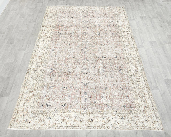 Multicolor Turkish Oushak Rug 5'6" x 8'7" Hand-Knotted | No. VR67837