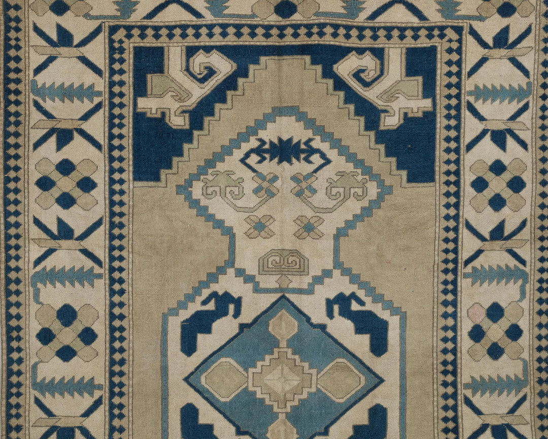 Blue Turkish Oushak Rug 6' 11" x 11' Hand-Knotted | No. VR67874